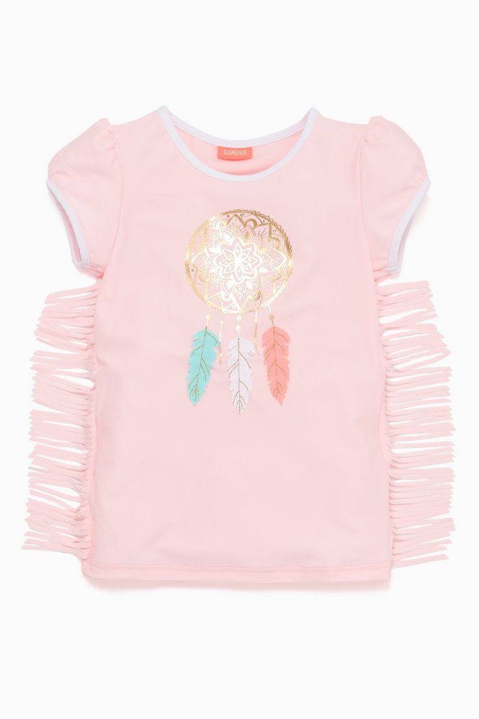 

Pink Metallic Dreamcatcher Rash Top