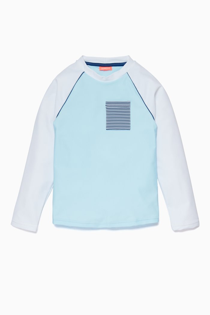 

Blue Striped Pocket Long-Sleeved Top