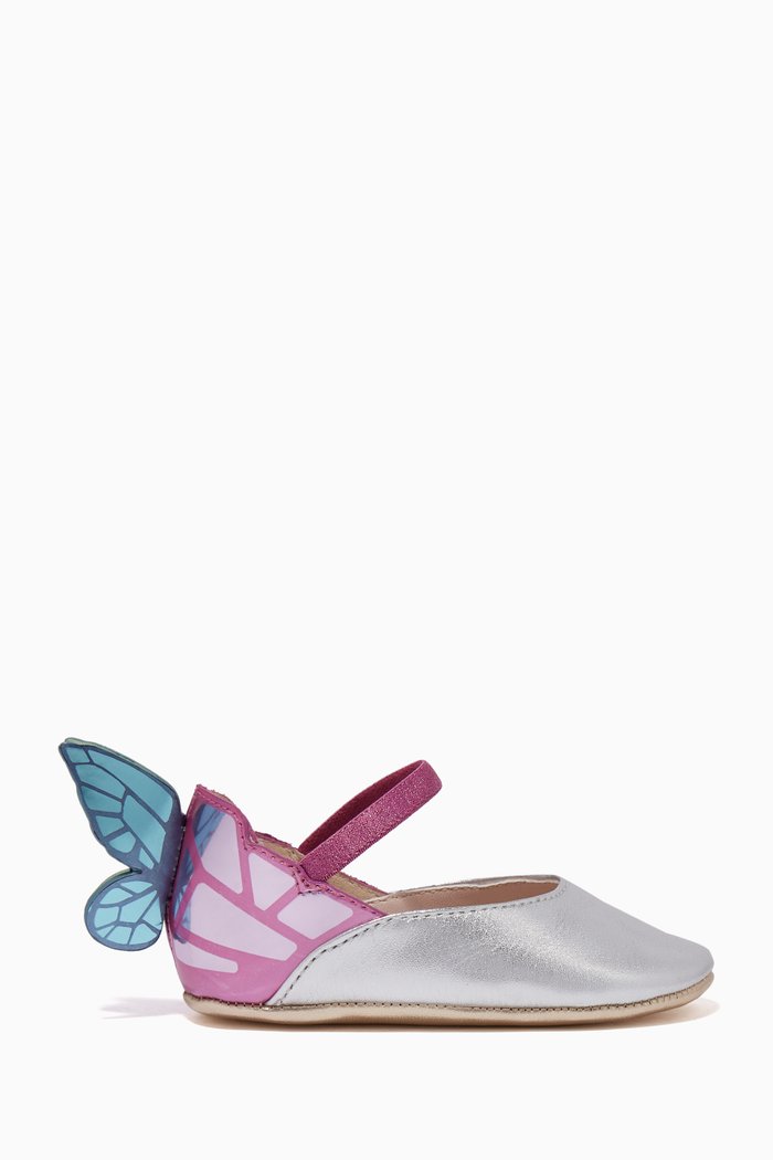 

Multi-Coloured Chiara Butterfly Flats, Silver