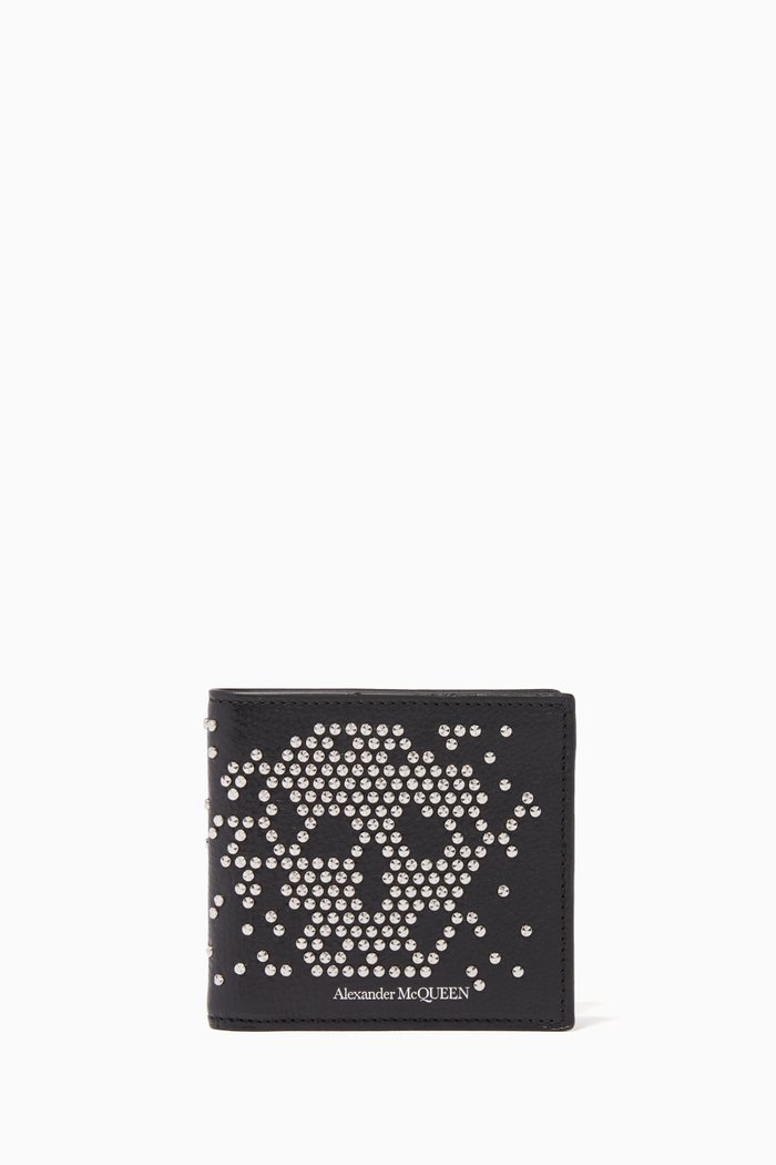 

Black Studded Skull Leather Wallet