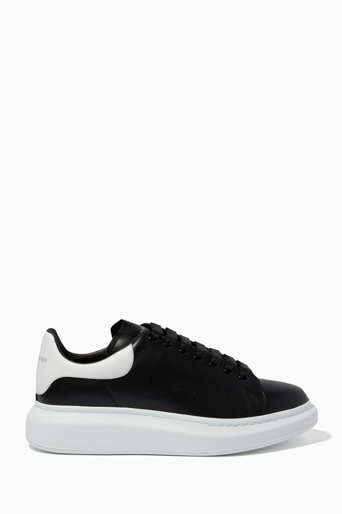 

Black Lace-Up Leather Sneakers