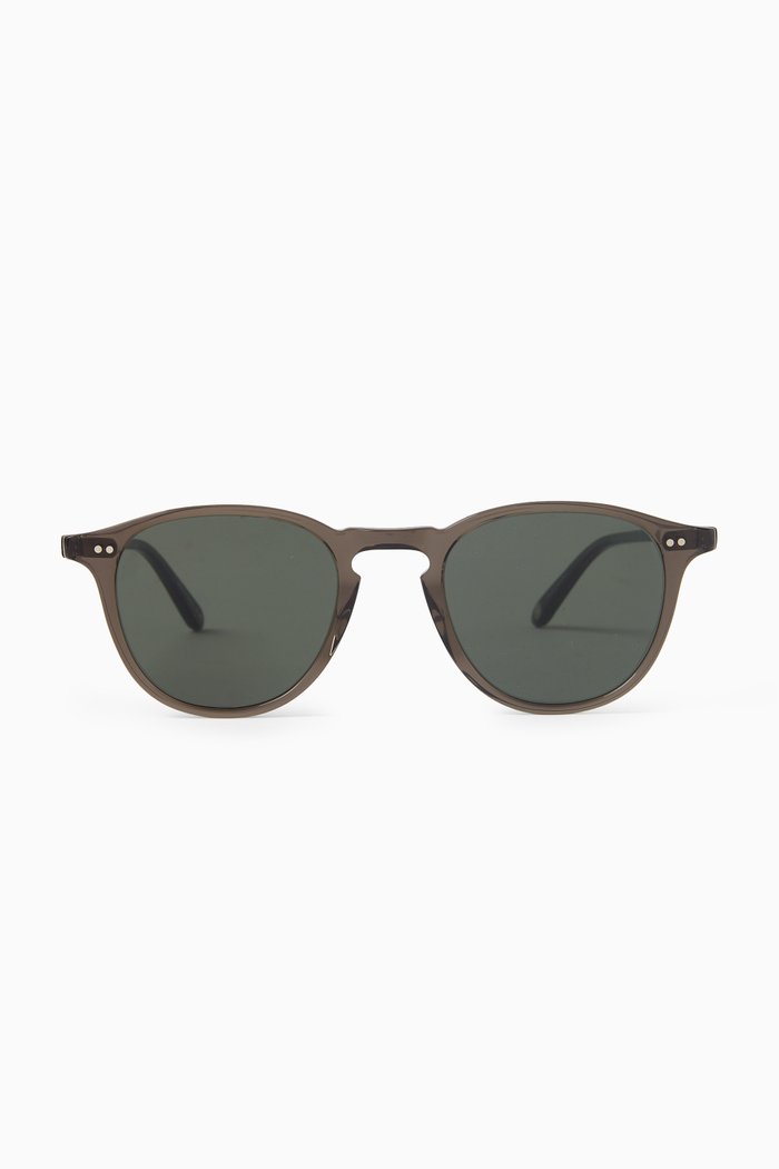

Demi-Blonde Hampton 46 Acetate Round-Frame Sunglasses, Brown