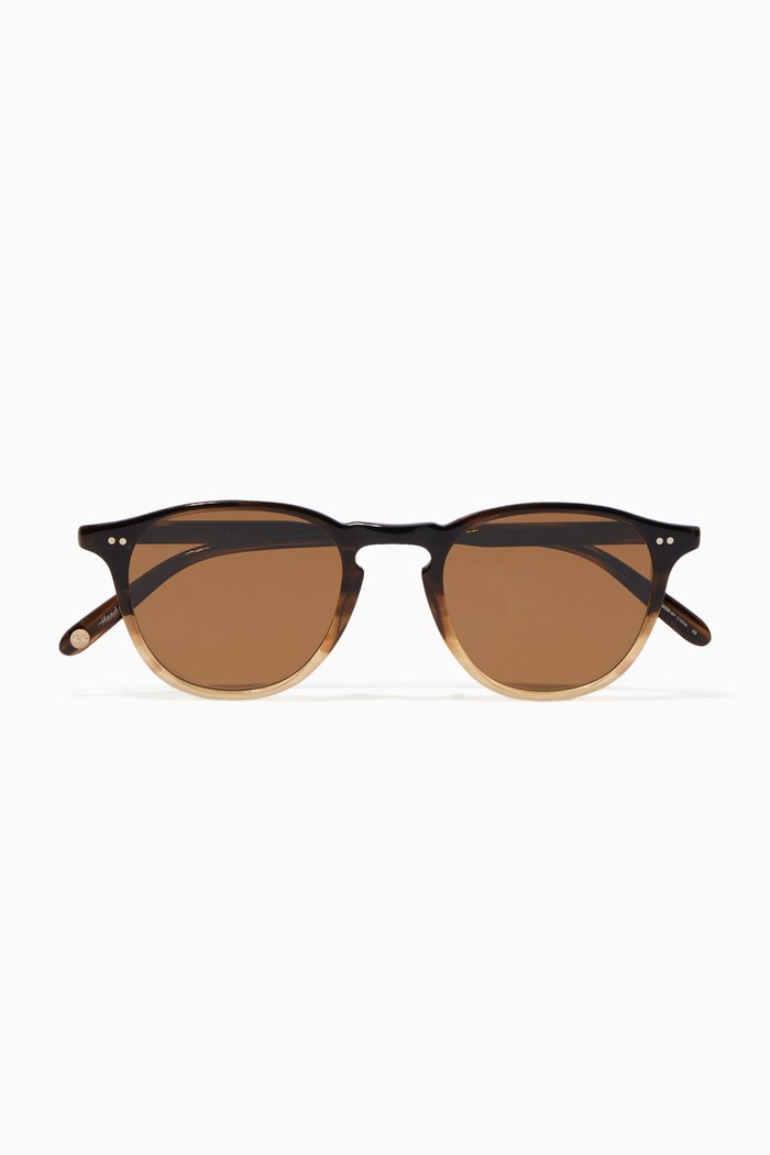 

Sandalwood Drift Hampton 46 Acetate Round-Frame Sunglasses, Brown
