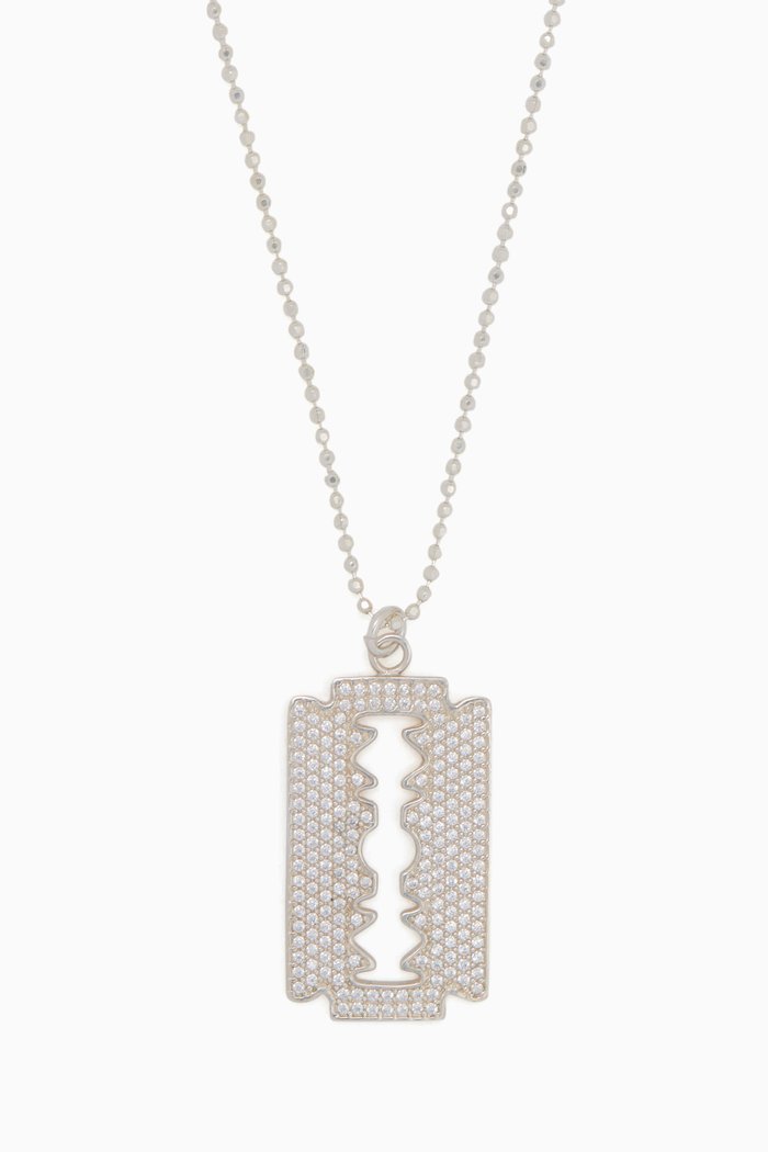

Silver Razor Blade II Necklace