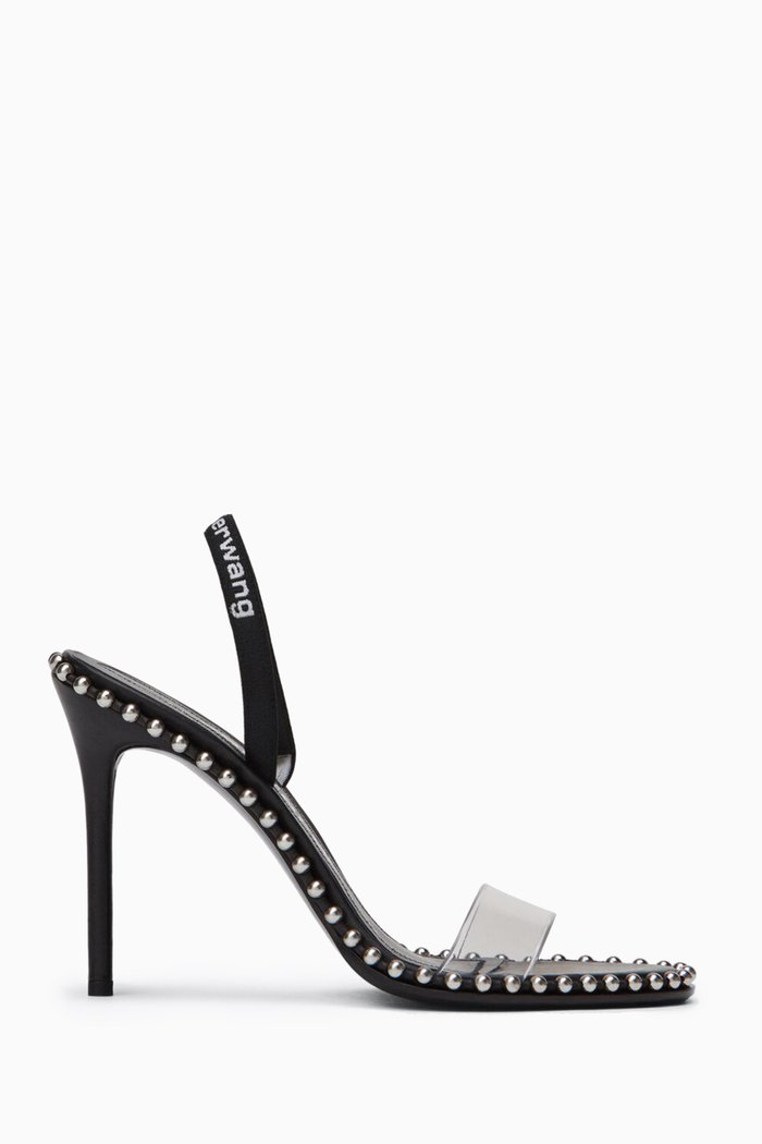 Black Nova Studded Slingback Sandals