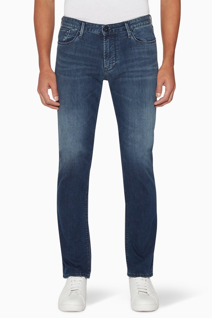 

Blue Medium Wash Slim-Fit Jeans