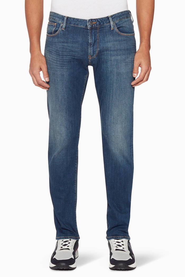 

Blue Slim-Fit Medium Wash Denim