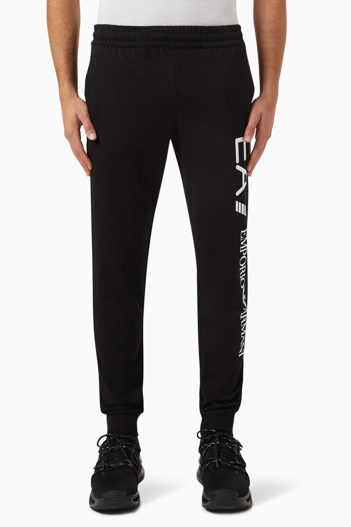 

EA7 Logo Train Seris Sweatpants in Cotton, Black
