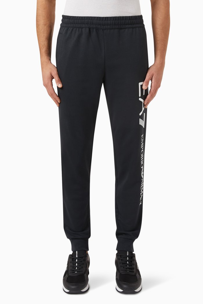 

EA7 Logo Train Series Sweatpants in Cotton, Blue