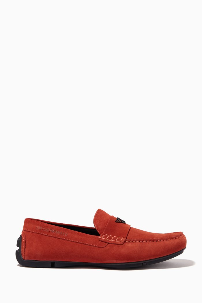 

EA Eagle Driver Shoes in Suede Leather, Red