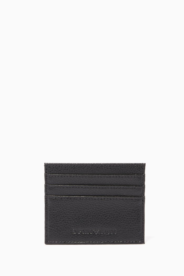 

Logo Leather Cardholder, Black
