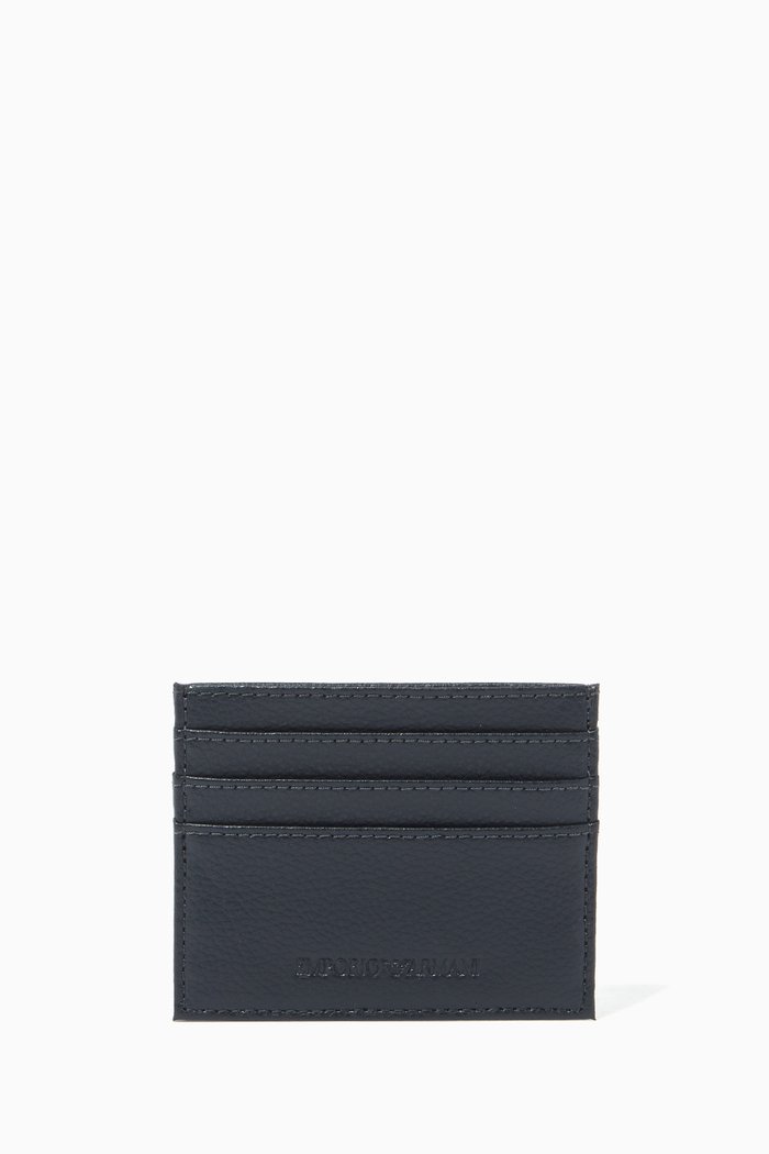 

Logo Leather Cardholder, Blue