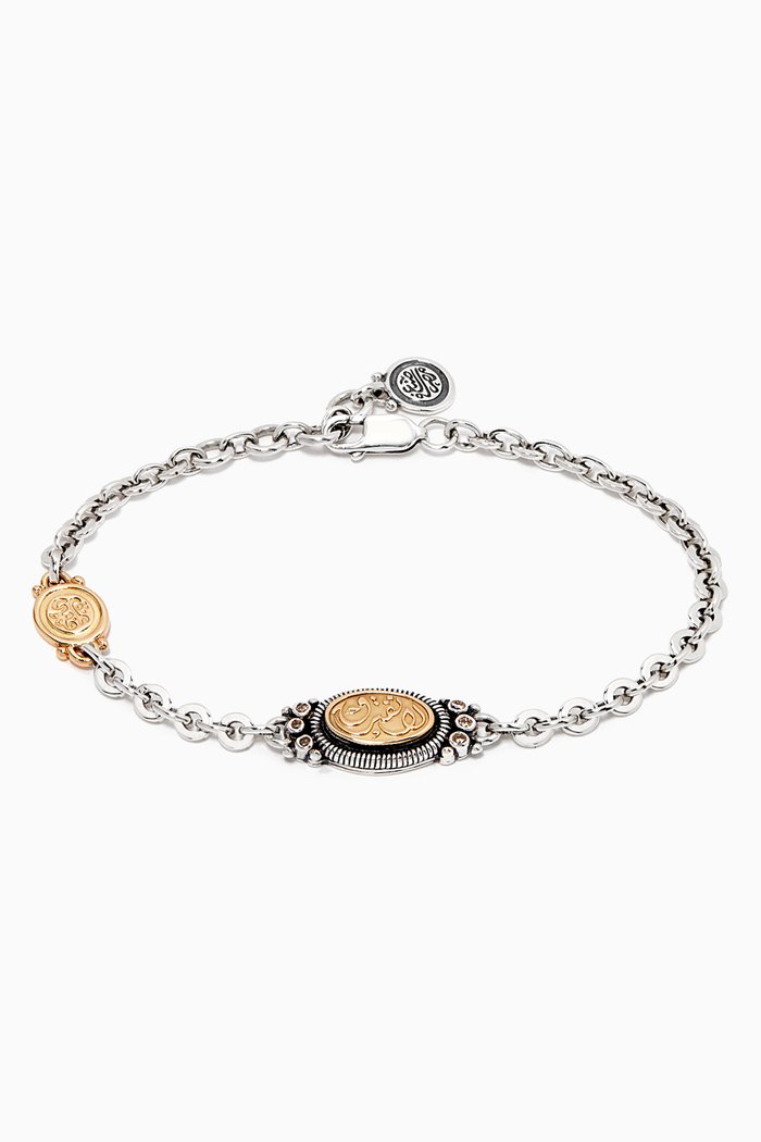 

"Never Apart" Diamond Bracelet in 18kt Gold & Sterling Silver, Multicolour