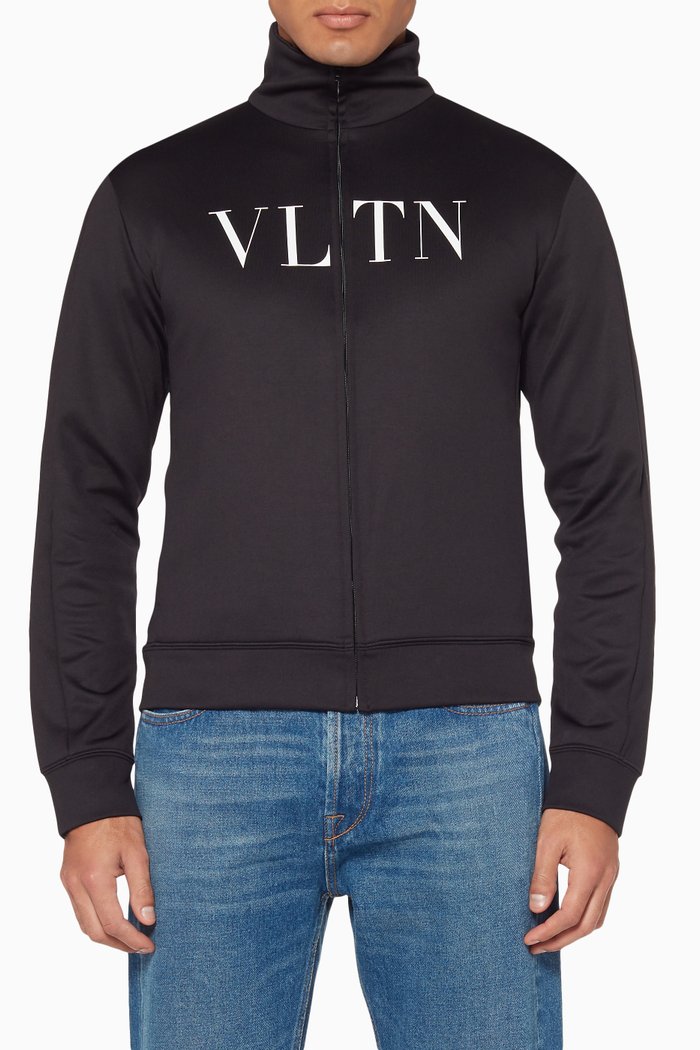 

Black VLTN Funnel Neck Zip Sweat