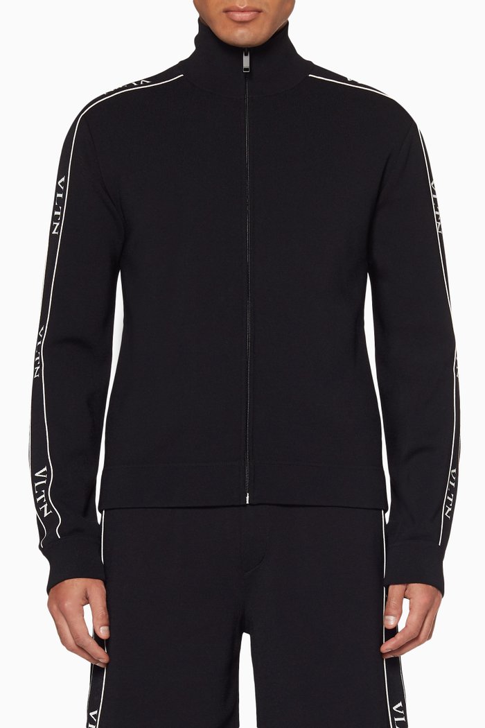 

Black VLTN Funnel Neck Zip Sweatshirt