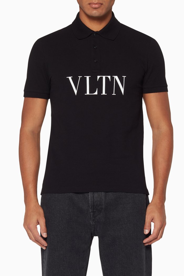 

Valentino Garavani VLTN Polo Shirt in Cotton, Black