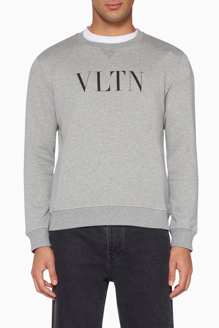 

Grey VLTN Print Crewneck Sweatshirt