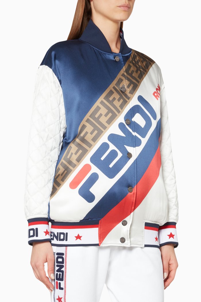 

Multi-Coloured Reversible Satin Bomber Jacket, White