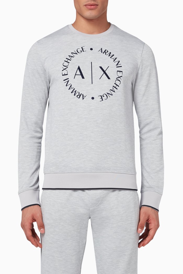 

Macro Circle Logo Jersey Sweatshirt, Grey