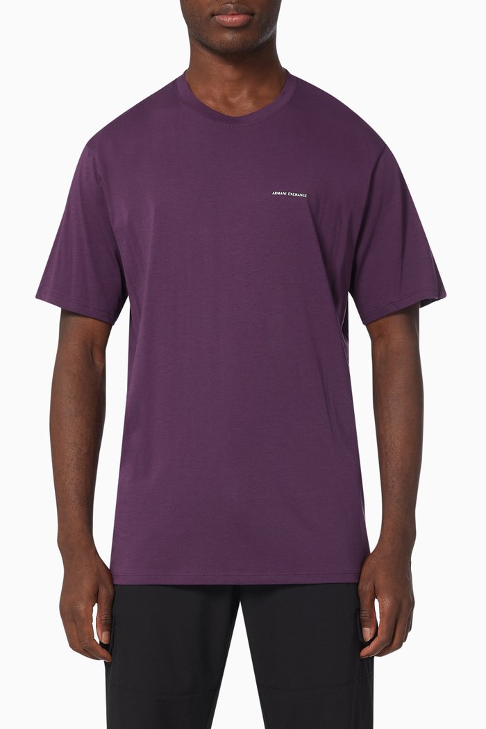 Logo T-Shirt in Pima Cotton, Purple