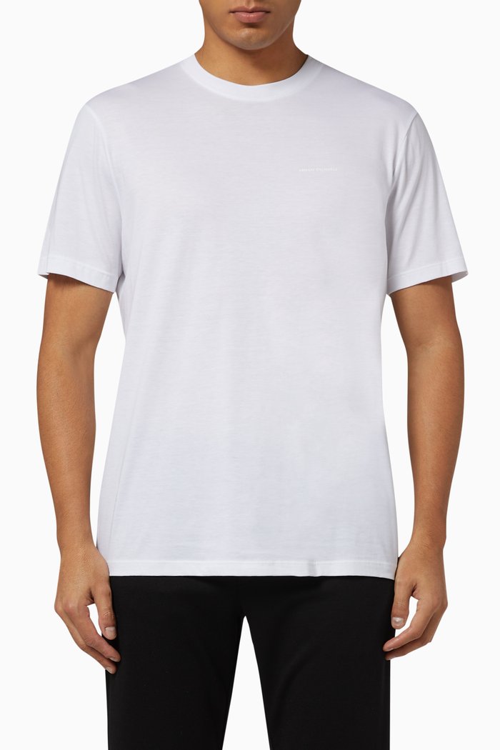 

Logo Pima Cotton T-Shirt, White