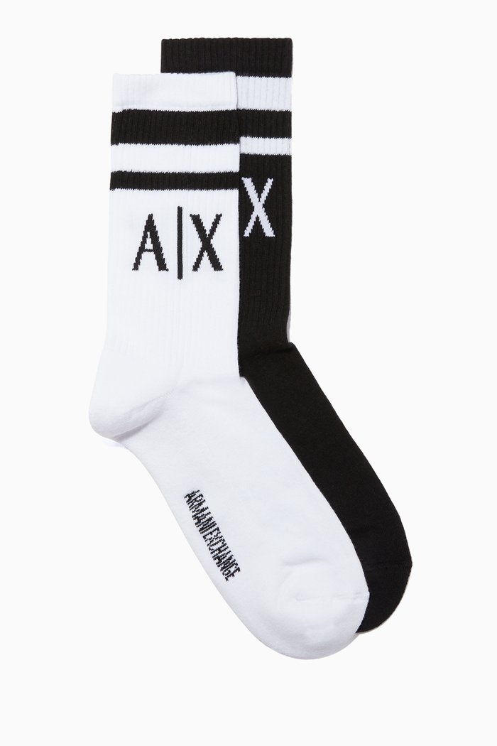 

Black and White Socks, Pack Of 2