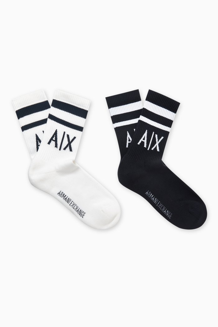

Logo Socks in Cotton-blend, Set of 2, Multicolour