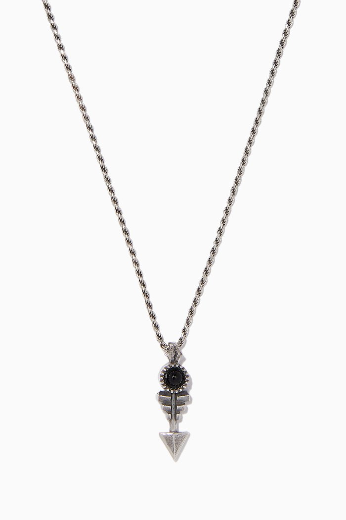 

Silver Stone Arrow Pendant Necklace