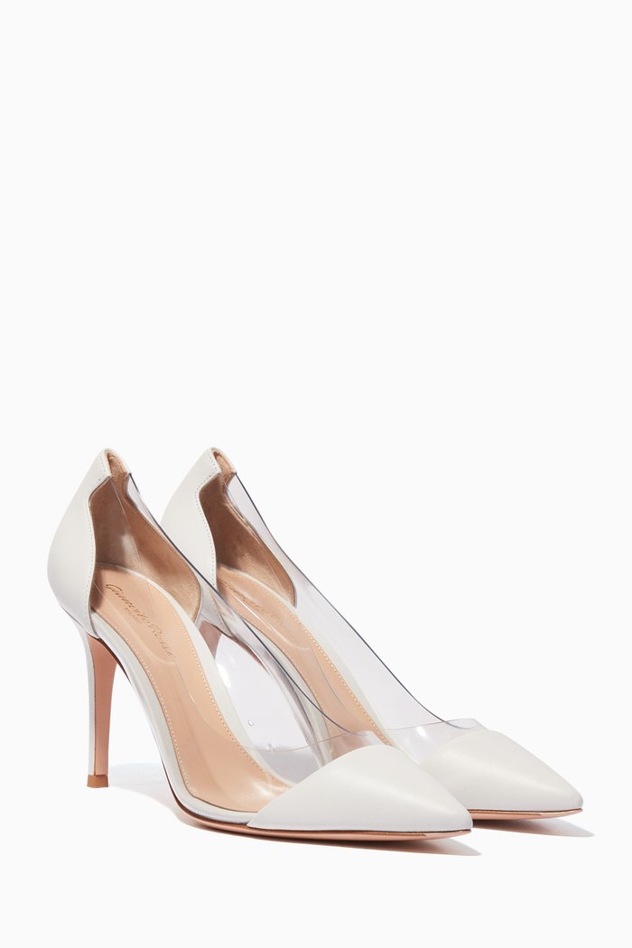

White Nappa Plexi Pumps