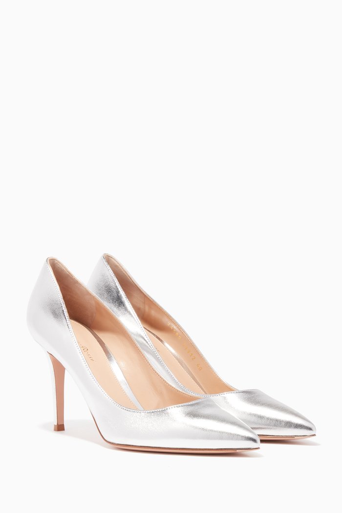 

Silver Metallic-Leather Gianvito Pumps