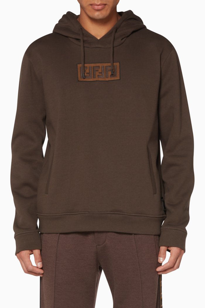 

Rectangular Logo Hoodie, Brown