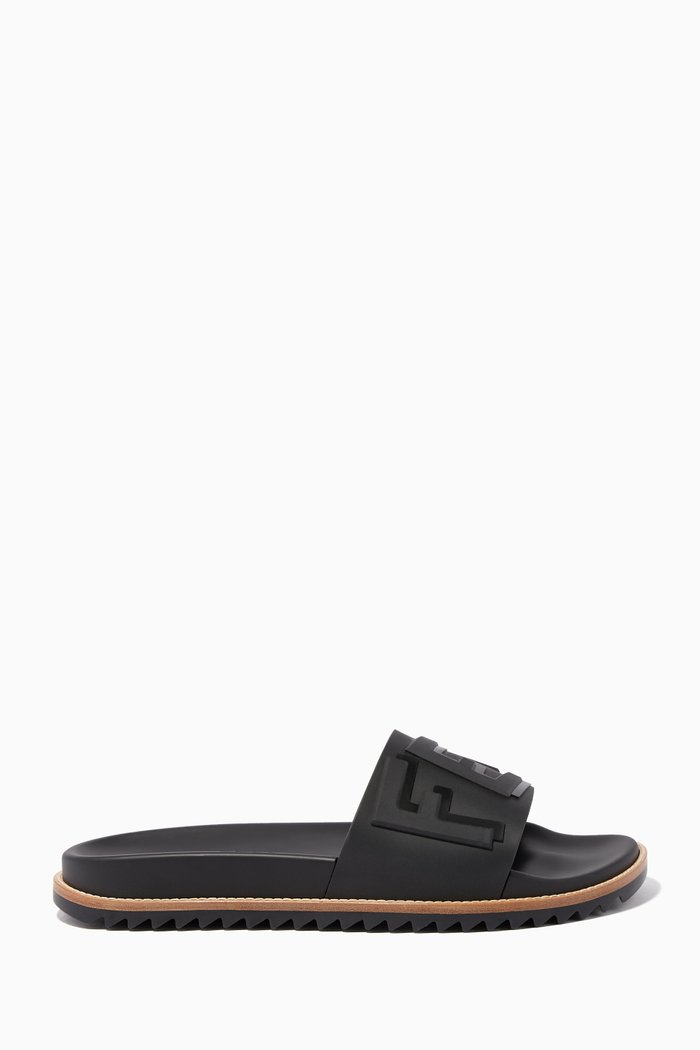 

Black Rubber Embossed Slides