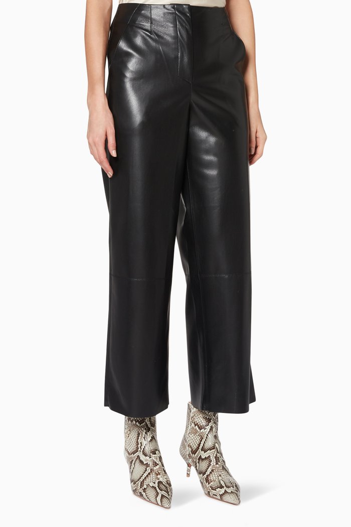 

Black Faux-Leather Africa Pants