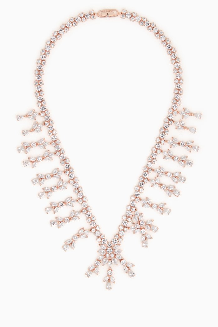 

Rose-Gold Monarch Weeping Fern Necklace, Neutral