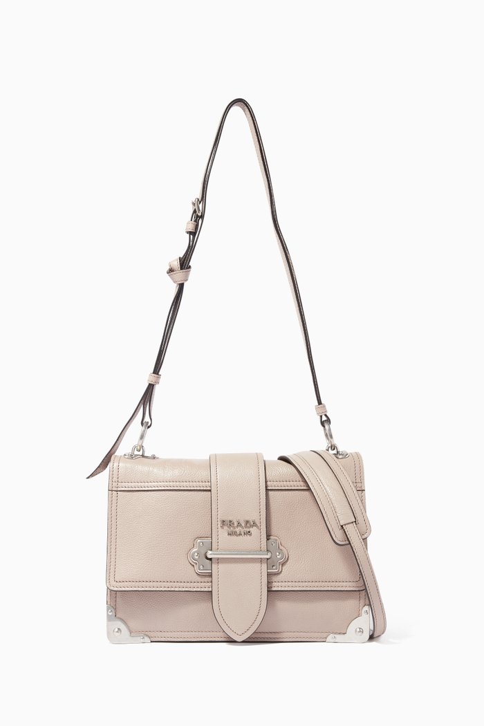 

Beige Cahier Leather Cross-Body Bag, Neutral