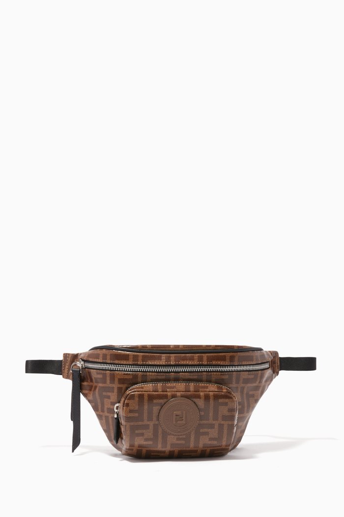 

FF Belt Bag in Glazed Fabric, Brown