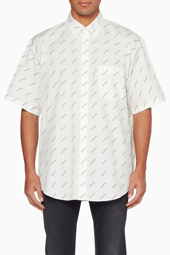 

White All-Over Logo Shirt, Multicolour