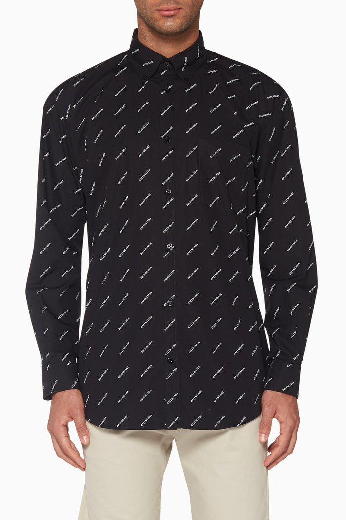 

Black & White Logo Print Shirt, Multicolour