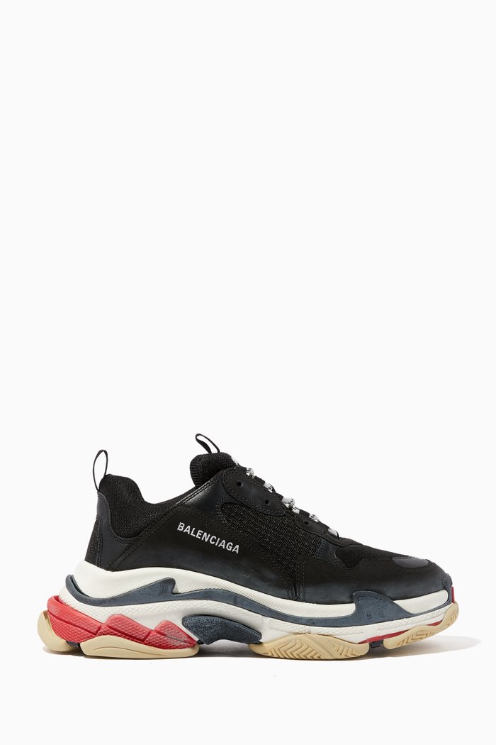 

Black, Red & White Triple S Sneakers