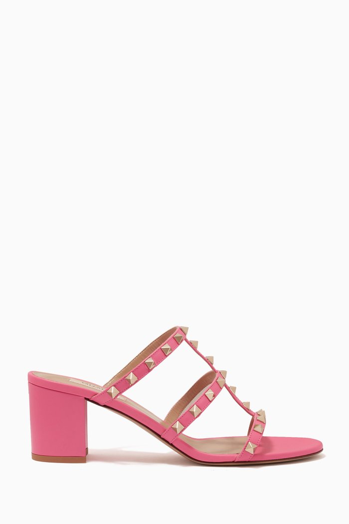 

Rockstud-Embellished Sandals, Pink