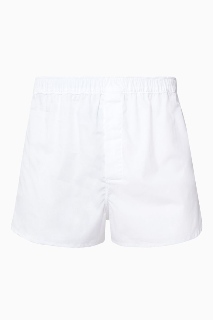 

White Savoy Cotton Boxer Shorts