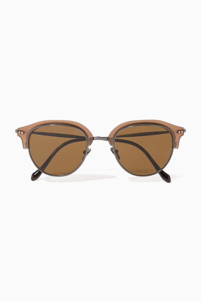 

Panthos Metal & Acetate Sunglasses, Green
