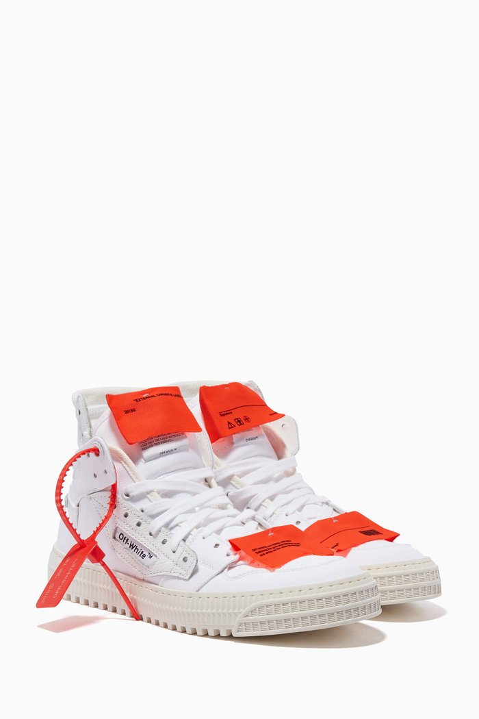 

White & Orange Off-Court 3.0 High-Top Sneakers