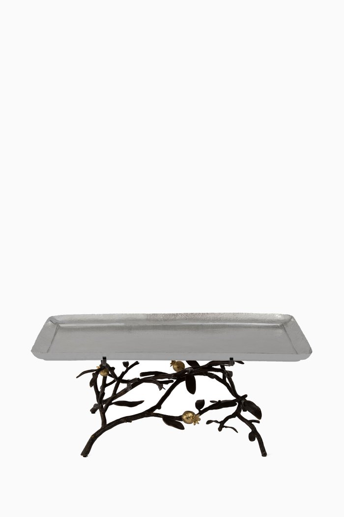 

Large Pomegranate Footed Centerpiece Tray, Multicolour