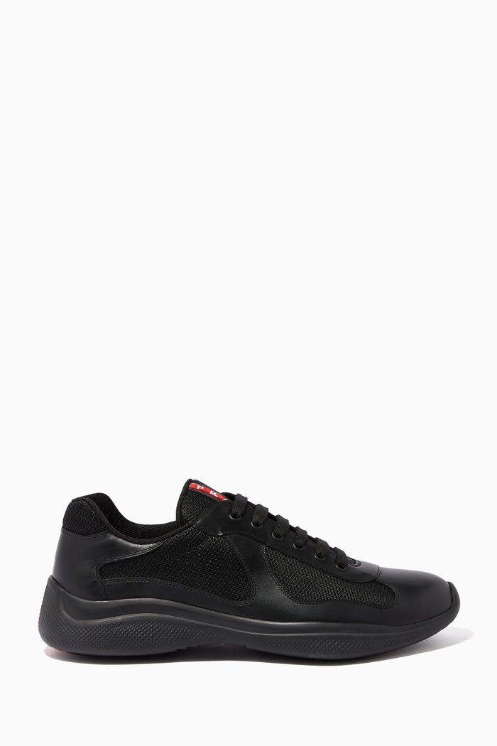 

Black America's Cup Leather & Knit Sneakers