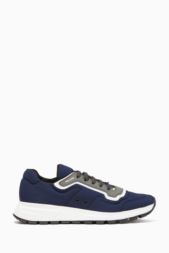 

Navy Match Race Panelled Sneakers, Blue