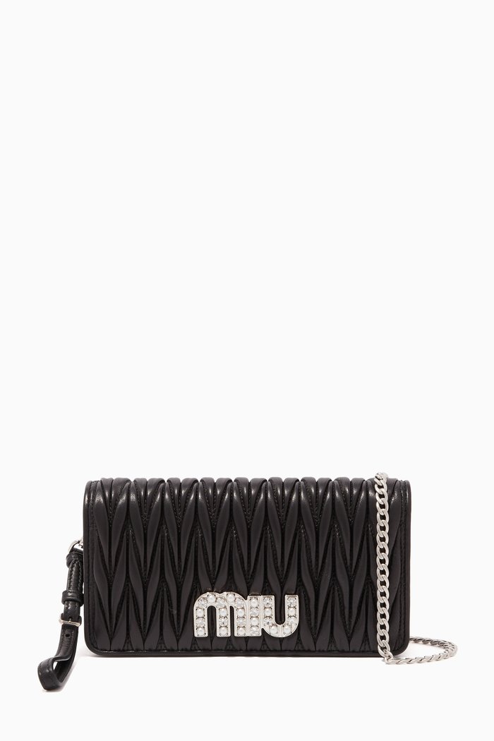 

Matelassé Leather Mini Bag, Black