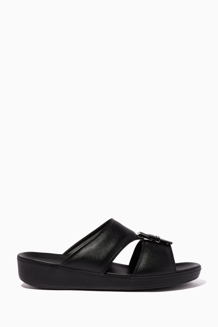 

Black Saffiano Leather Sandals