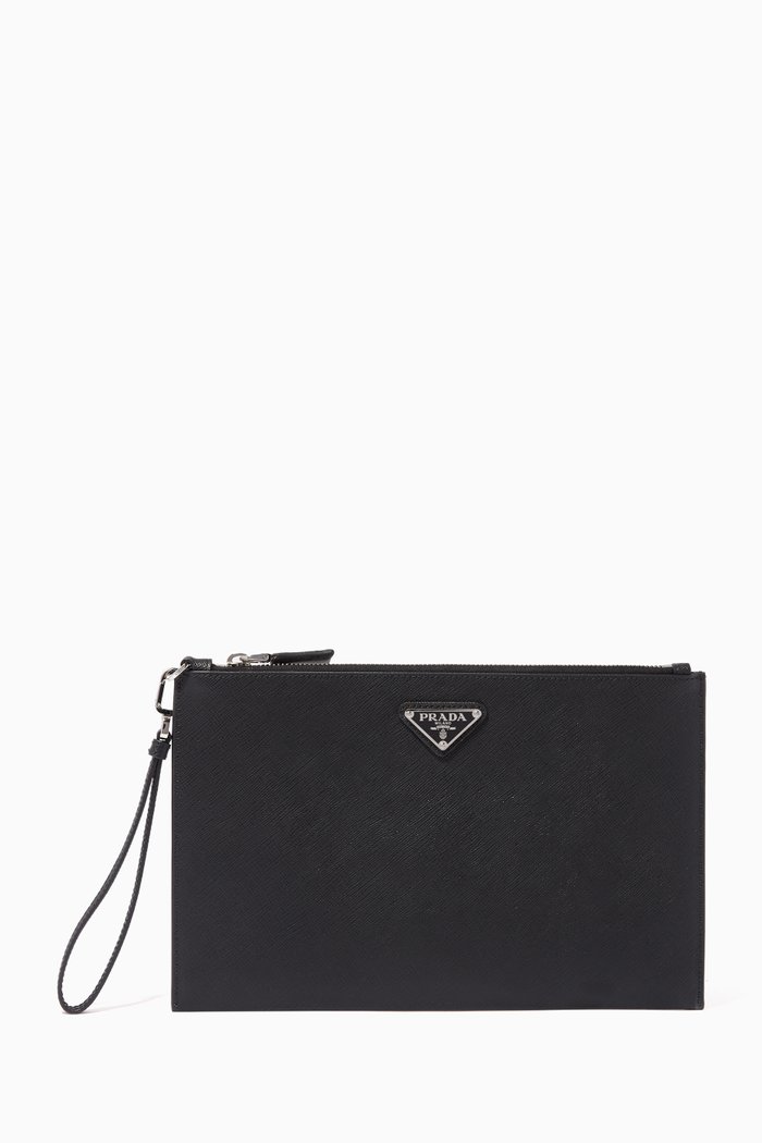 

Black Saffiano Leather Pouch