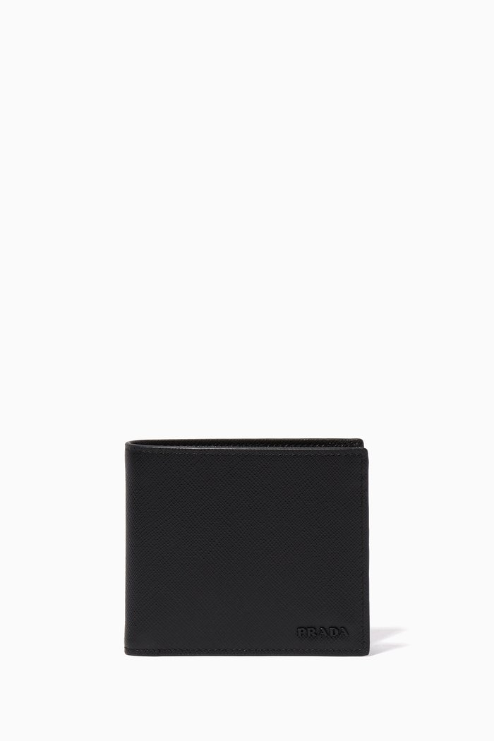 

Black Gradient Saffiano Leather Bill-Fold Wallet